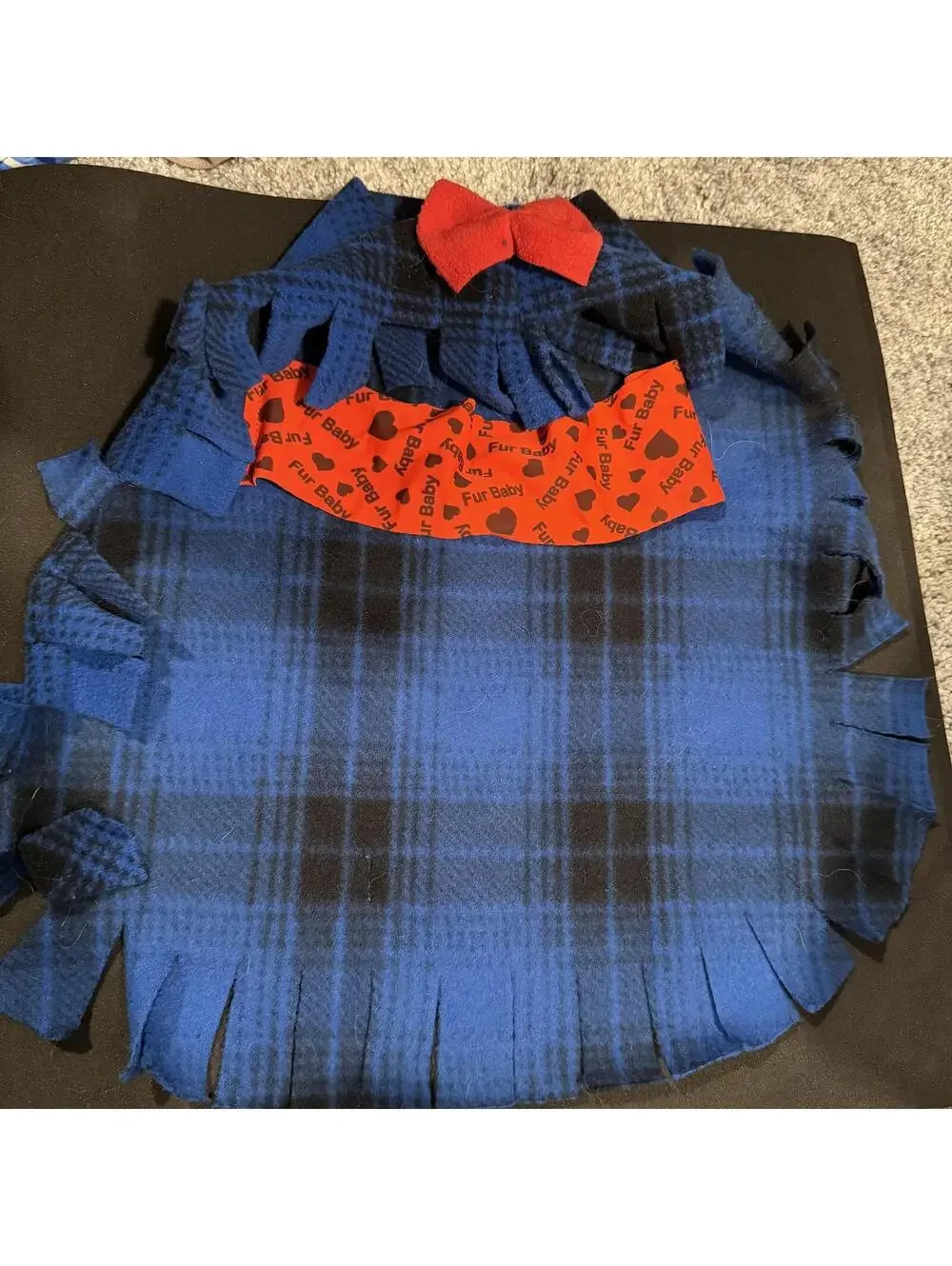 Pooch Blue and Black Plaid Dog Coat XS, Werewolf wig costume